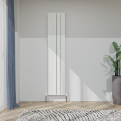 Radyal Tower Bold Double Designer White Aluminium Vertical Radiator - 375 x 1800mm