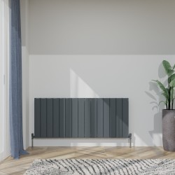 Radyal Tower Bold Double Designer Anthracite Aluminium Horizontal Radiator - 1420 x 600mm
