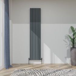 Radyal Tower Bold Double Designer Anthracite Aluminium Vertical Radiator - 375 x 1800mm