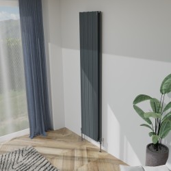 Radyal Tower Bold Double Designer Anthracite Aluminium Vertical Radiator - 375 x 1800mm