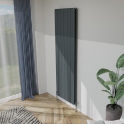 Radyal Tower Bold Double Designer Anthracite Aluminium Vertical Radiator - 565 x 1800mm