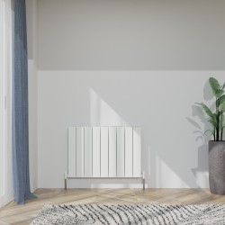 Radyal Tower Double Designer White Aluminium Horizontal Radiator - 850 x 600mm