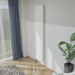 Radyal Tower Double Designer White Aluminium Vertical Radiator - 375 x 1800mm