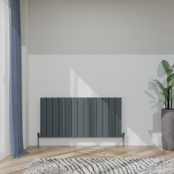 Radyal Tower Double Designer Anthracite Aluminium Horizontal Radiator - 1230 x 600mm