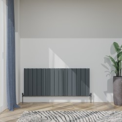 Radyal Tower Double Designer Anthracite Aluminium Horizontal Radiator - 1420 x 600mm