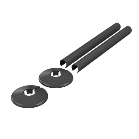 200mm Black "Snap On" Radiator Pipe & Collars