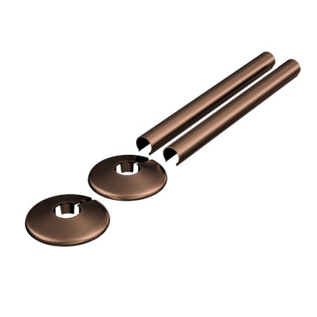 200mm Brushed Bronze "Snap On" Radiator Pipe & Collars