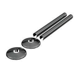 200mm Black Nickel "Snap On" Radiator Pipe & Collars