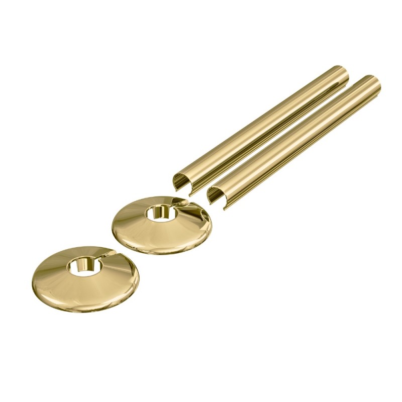 200mm Polished Brass "Snap On" Radiator Pipe & Collars 200mm Polished Brass "Snap On" Radiator Pipe & Collars