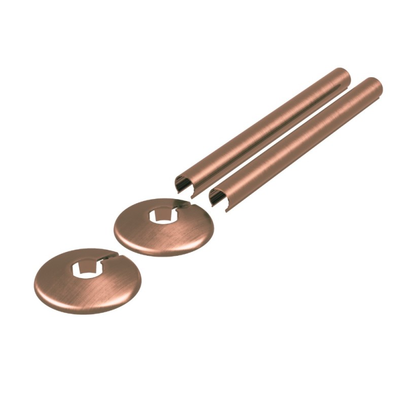 200mm Antique Copper "Snap On" Radiator Pipe & Collars