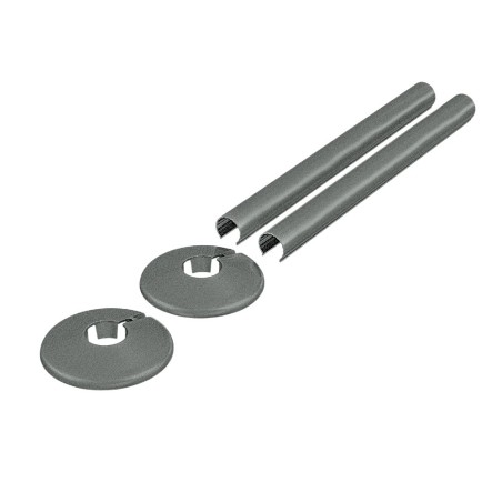200mm Pewter "Snap On" Radiator Pipe & Collars