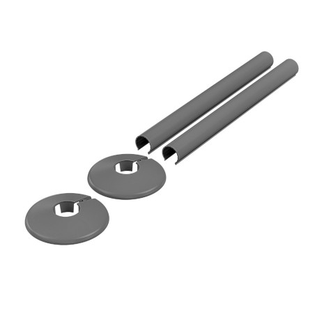 200mm Anthracite "Snap On" Radiator Pipe & Collars