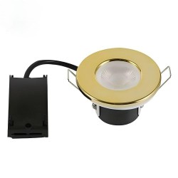 LED Dimmable Spotlight Downlight IP65 Waterproof – Brushed Brass Bezel - Multi-Buy Discount