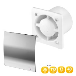 100mm Turbo Bathroom Extractor Fan with Timer – Chrome Cover
