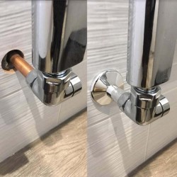 200mm Polished Brass "Snap On" Radiator Pipe & Collars