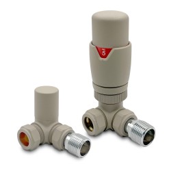 Cappuccino Thermostatic Radiator Valves Corner