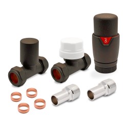 Mocha Thermostatic Radiator Valves Straight