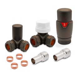 Mocha Thermostatic Radiator Valves Corner