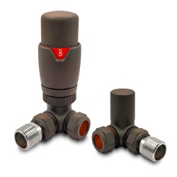 Mocha Thermostatic Radiator Valves Corner