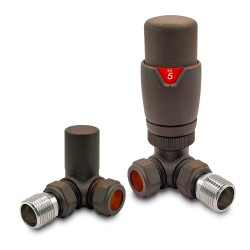 Mocha Thermostatic Radiator Valves Corner