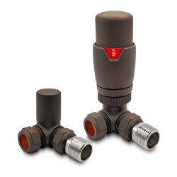 Mocha Thermostatic Radiator Valves Corner