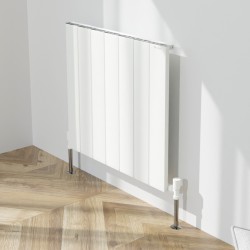 Radyal Tower Single Designer White Aluminium Horizontal Radiator - 660 x 600mm
