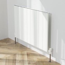 Radyal Tower Single Designer White Aluminium Horizontal Radiator - 850 x 600mm