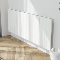 Radyal Tower Single Designer White Aluminium Horizontal Radiator - 1420 x 600mm