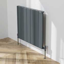 Radyal Tower Single Designer Anthracite Aluminium Horizontal Radiator - 660 x 600mm