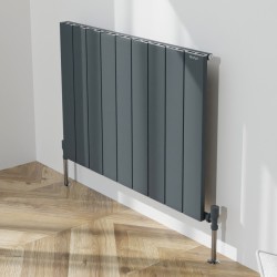 Radyal Tower Single Designer Anthracite Aluminium Horizontal Radiator - 850 x 600mm