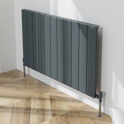 Radyal Tower Single Designer Anthracite Aluminium Horizontal Radiator - 1040 x 600mm