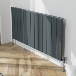 Radyal Tower Single Designer Anthracite Aluminium Horizontal Radiator - 1230 x 600mm