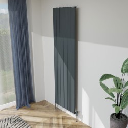 Radyal Tower Single Designer Anthracite Aluminium Vertical Radiator - 565 x 1800mm