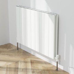 Radyal Tower Double Designer White Aluminium Horizontal Radiator - 850 x 600mm