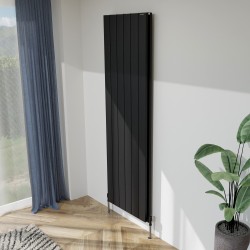 Radyal Tower Double Designer Black Aluminium Vertical Radiator - 565 x 1800mm