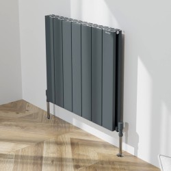 Radyal Tower Double Designer Anthracite Aluminium Horizontal Radiator - 660 x 600mm
