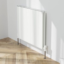 Radyal Tower Bold Double Designer White Aluminium Horizontal Radiator - 660 x 600mm