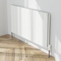 Radyal Tower Bold Double Designer White Aluminium Horizontal Radiator - 1040 x 600mm
