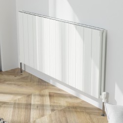 Radyal Tower Bold Double Designer White Aluminium Horizontal Radiator - 1230 x 600mm