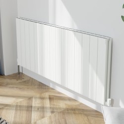 Radyal Tower Bold Double Designer White Aluminium Horizontal Radiator - 1420 x 600mm