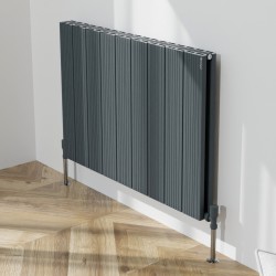 Radyal Tower Bold Double Designer Anthracite Aluminium Horizontal Radiator - 850 x 600mm