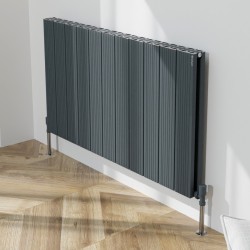Radyal Tower Bold Double Designer Anthracite Aluminium Horizontal Radiator - 1040 x 600mm