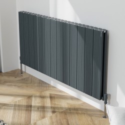 Radyal Tower Bold Double Designer Anthracite Aluminium Horizontal Radiator - 1230 x 600mm