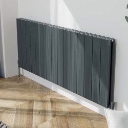 Radyal Tower Bold Double Designer Anthracite Aluminium Horizontal Radiator - 1420 x 600mm