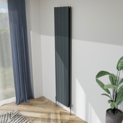 Radyal Tower Bold Double Designer Anthracite Aluminium Vertical Radiator - 375 x 1800mm