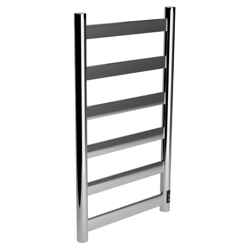 Strata Polished Stainless Steel Flat Bar Dry Electric Towel Rail - 400 x 700mm