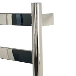 Strata Polished Stainless Steel Flat Bar Dry Electric Towel Rail - 500 x 700mm