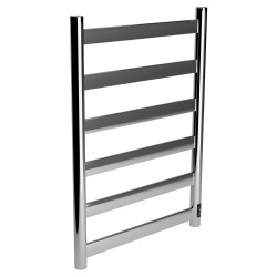 Strata Polished Stainless Steel Flat Bar Dry Electric Towel Rail - 500 x 700mm