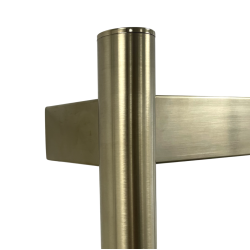 Strata Brushed Brass Stainless Steel Flat Bar Dry Electric Towel Rail - 400 x 700mm