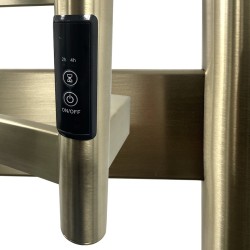 Strata Brushed Brass Stainless Steel Flat Bar Dry Electric Towel Rail - 400 x 700mm